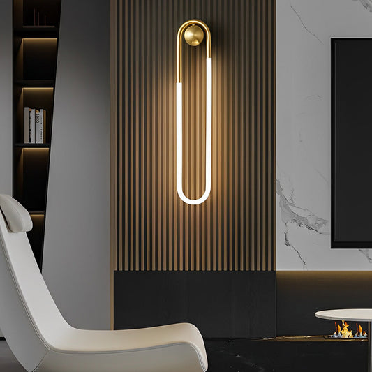 Modern Copper LED Wall Sconce – 3-Step Dimming Minimalist Vertical Wall Light