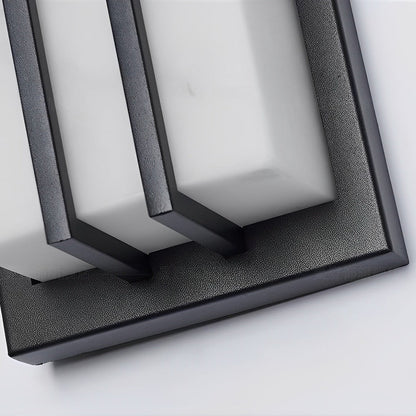 Modern LED Outdoor Wall Sconce Stainless Steel Resin Marble Shade IP54 28W 3CCT Black 27 Inch