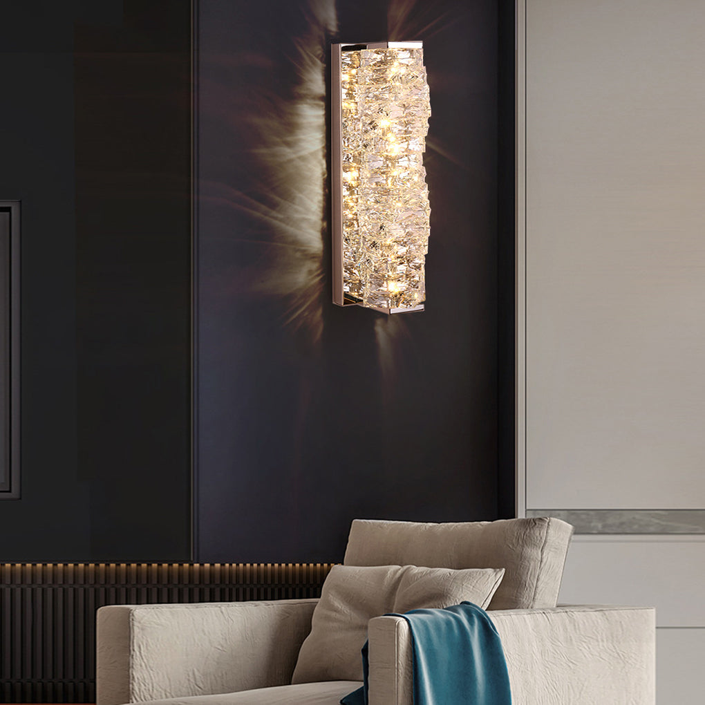 Creative Crystal Three-Step Dimming LED Wall Sconce — Modern Crystal Wall Light