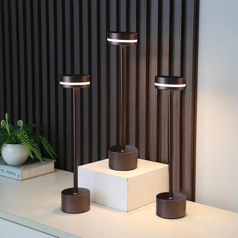 Rod Aluminium Rechargeable Table Lamp Touch Control Black Gold Coffee Gray