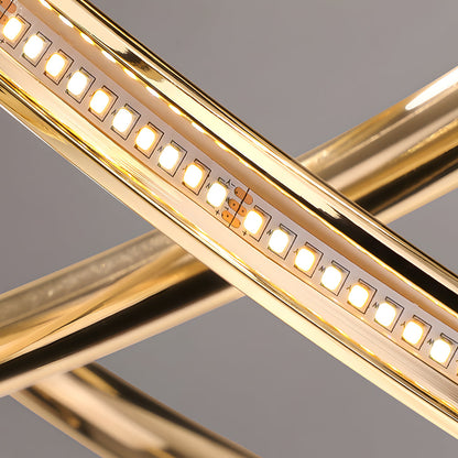 Circular Curved Lines Chandelier Aluminium Silicone LED 3000K 4500K 6000K Gold