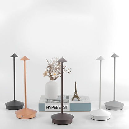 Mini Triangle Aluminium LED Table Lamp Touch Dimming Five Matte Finishes