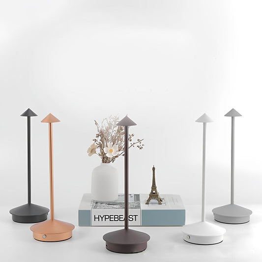 Mini Triangle Aluminium LED Table Lamp Touch Dimming Five Matte Finishes