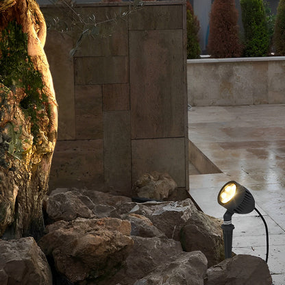 Hardwired LED Outdoor Landscape COB Spotlight 6W Adjustable Aluminum Glass IP65 3000K 110-220V Black