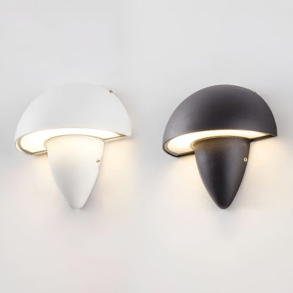 Mushroom Shape Waterproof LED Outdoor Wall Light Modern Exterior Patio Entryway Black White