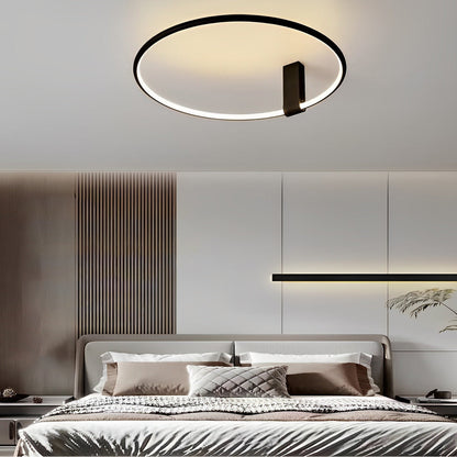 Adjustable-Angle Round Semi-Flush Mount Ceiling Light — Modern Black Aluminum Acrylic LED 3 Step Dimming High CRI