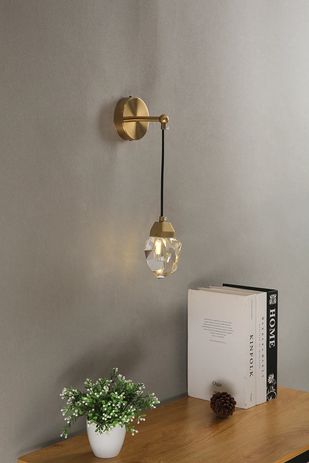 Modern Glass Wall Sconce Gold G9 Minimalist Bedroom Living Room