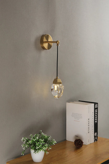 Modern Glass Wall Sconce Gold G9 Minimalist Bedroom Living Room