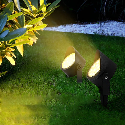 Hardwired LED Outdoor Spotlight 24W Die-Cast Aluminum 3000K IP65 Adjustable Dual Mount Base or Ground Insert
