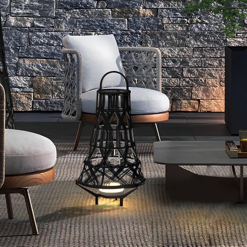 Tribal Stainless Steel LED Outdoor Floor Lamp IP54 Solar/Hardwired/Battery 3000K