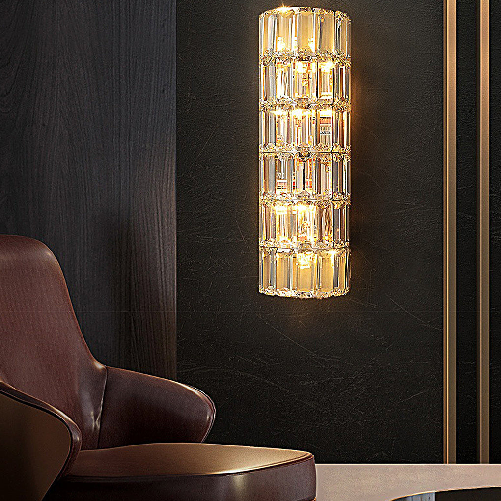 Luxury Crystal Wall Sconce — Modern 3-Step Dimming LED Wall Light