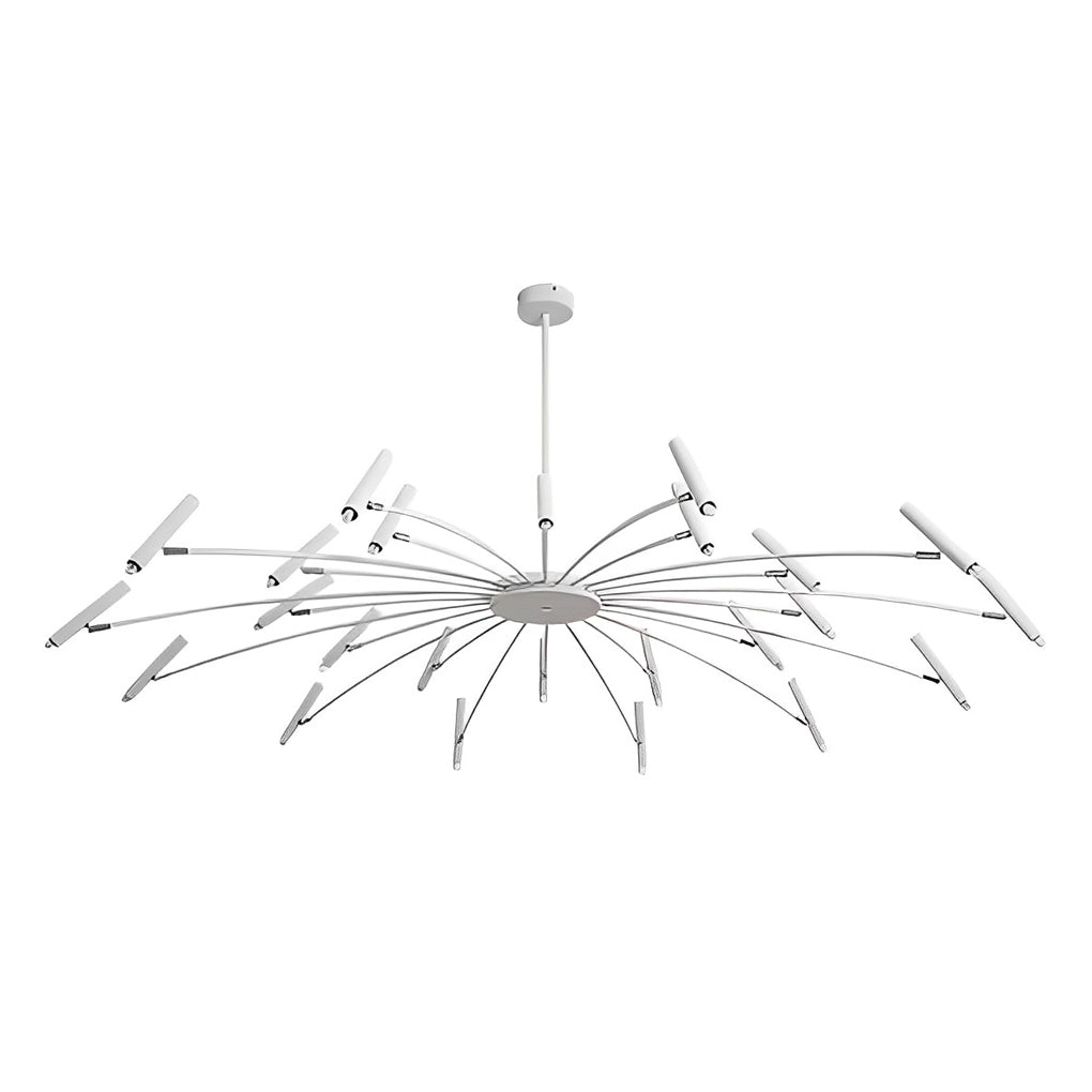 Modern Adjustable Metal LED Chandelier Minimalist Linear Ceiling Light
