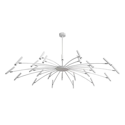 Modern Adjustable Metal LED Chandelier Minimalist Linear Ceiling Light