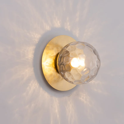 Round Glass Ball LED Wall Sconce Modern Gold Black Bedroom Living Room 12W