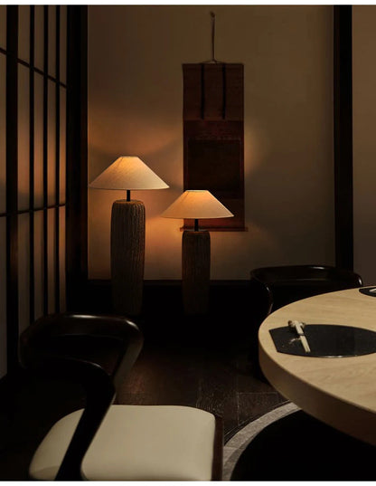 Quiet Pottery Ceramic Floor Lamp – Zen Fabric Shade