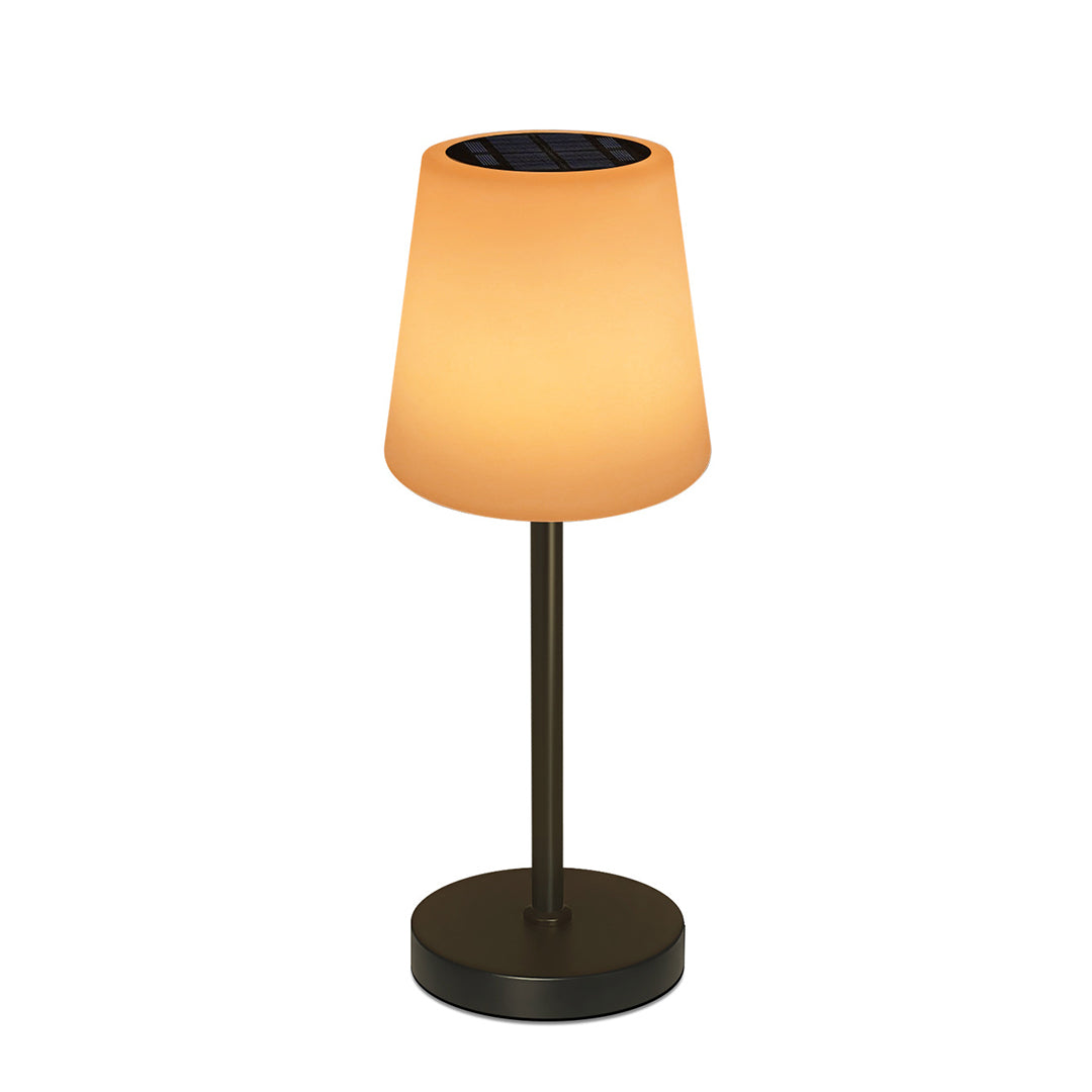 Solar Rechargeable LED Table Lamp Cordless IP65 Waterproof Dimmable Remote RGB Warm White Indoor Outdoor 18.11 Inch
