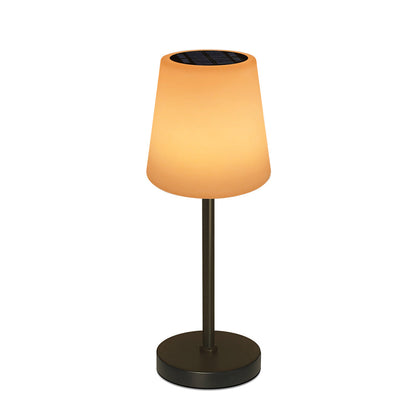Solar Rechargeable LED Table Lamp Cordless IP65 Waterproof Dimmable Remote RGB Warm White Indoor Outdoor 18.11 Inch