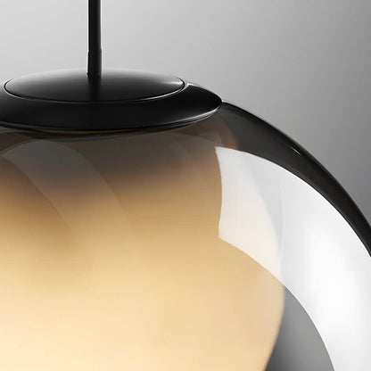 Smoke Gray Glass Bubble Globe Pendant Light