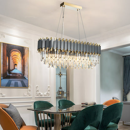 Crystal Layered Chandelier Stainless Steel Iron E14 3-Step Dimming Modern Post-Modern