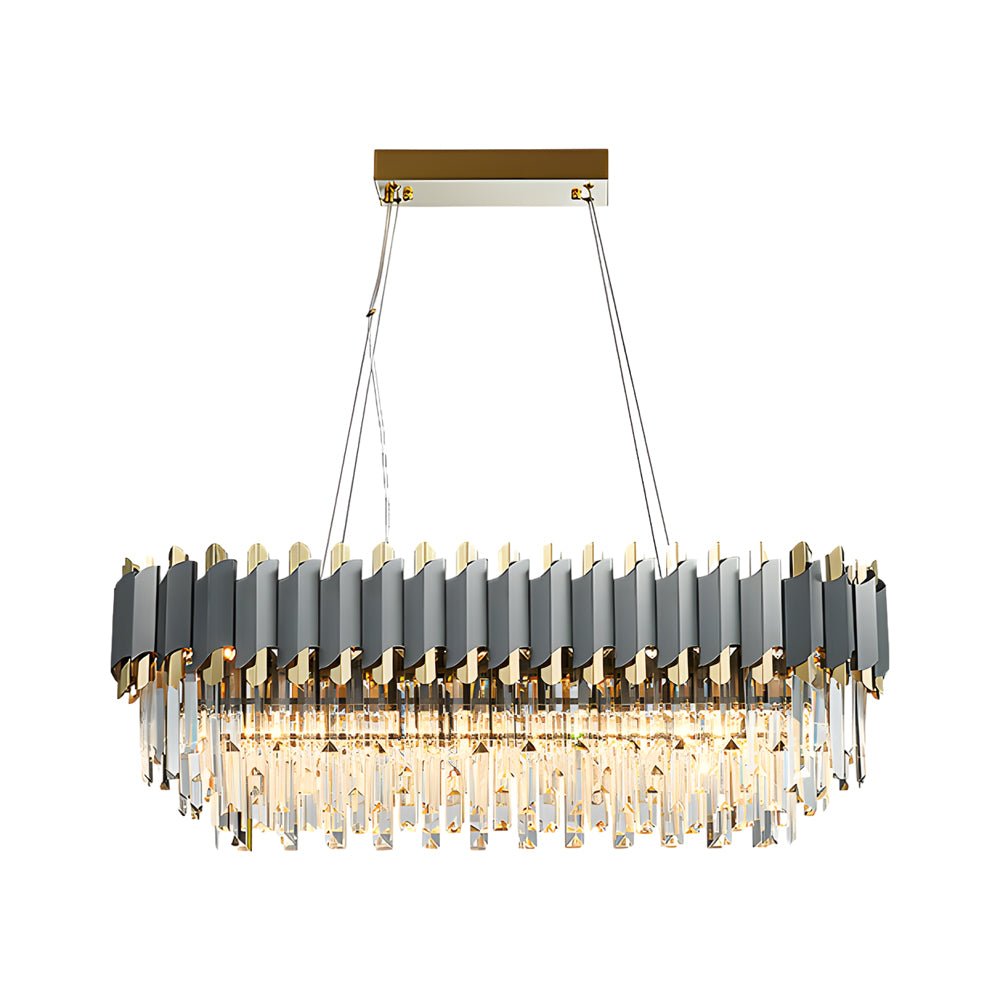 Crystal Layered Chandelier Stainless Steel Iron E14 3-Step Dimming Modern Post-Modern