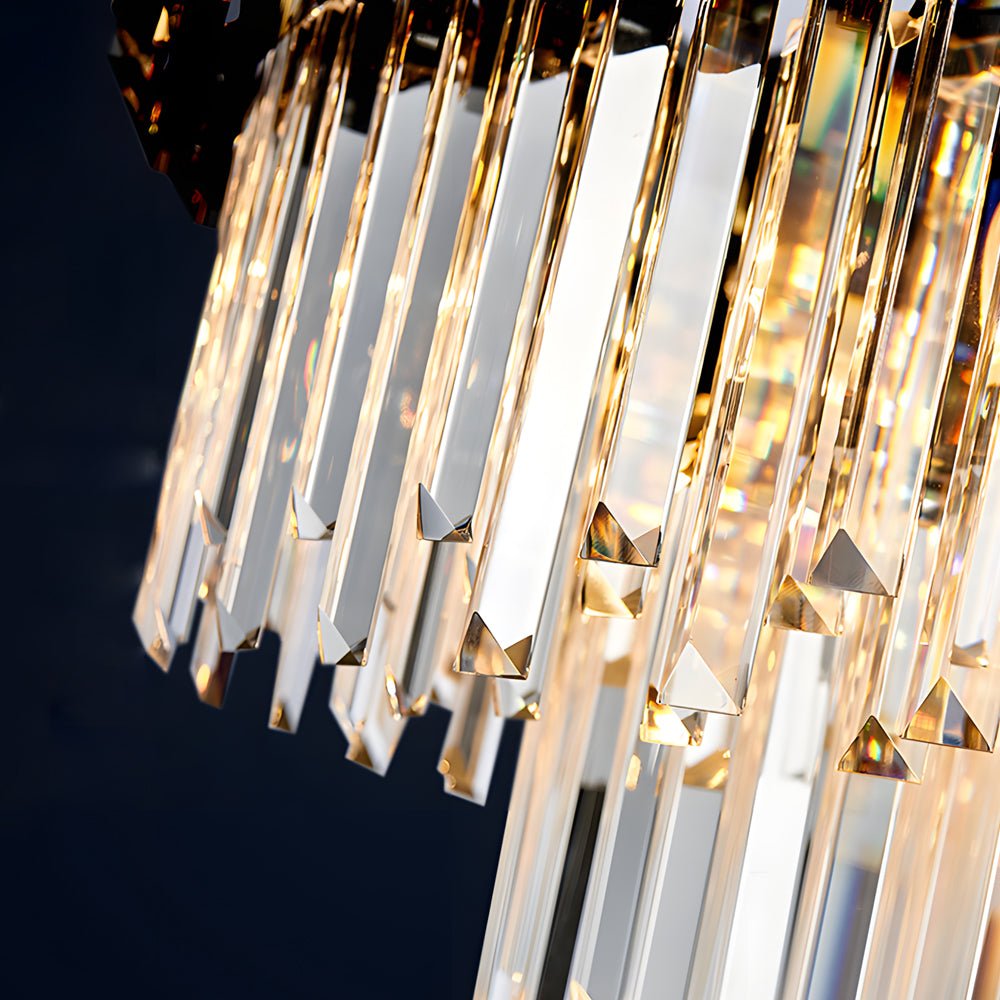 Crystal Layered Chandelier Stainless Steel Iron E14 3-Step Dimming Modern Post-Modern