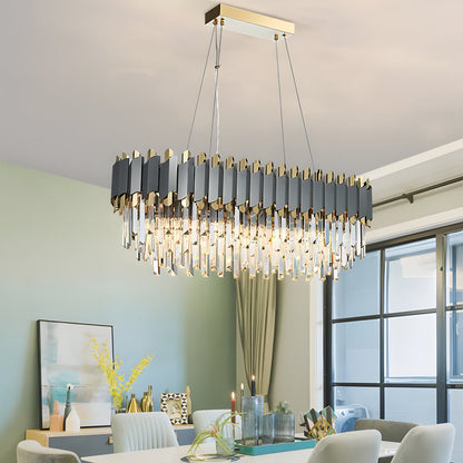 Crystal Layered Chandelier Stainless Steel Iron E14 3-Step Dimming Modern Post-Modern
