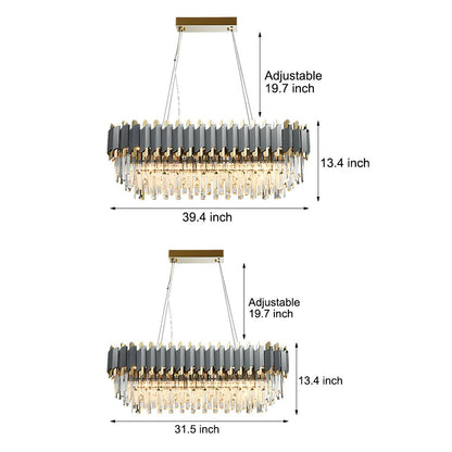 Crystal Layered Chandelier Stainless Steel Iron E14 3-Step Dimming Modern Post-Modern