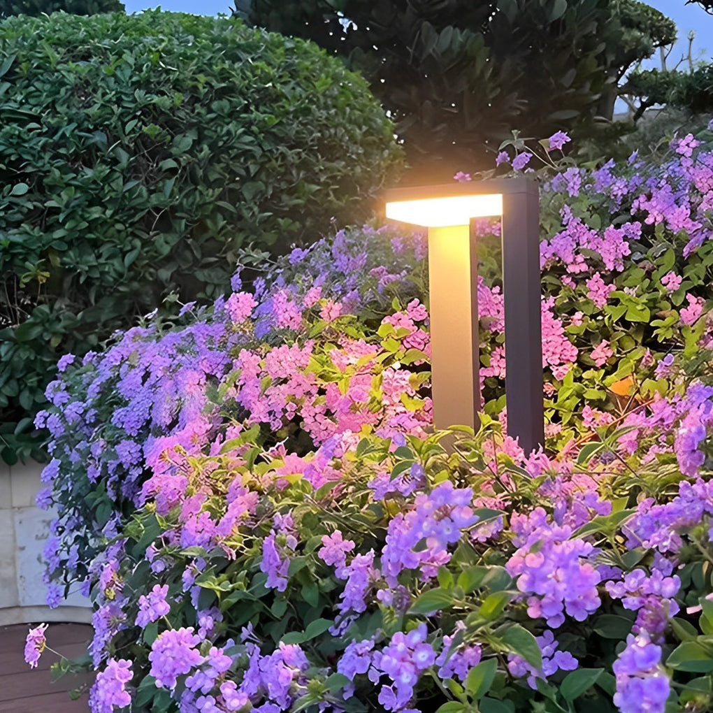 Linear Frame LED Pathway Light Black Aluminum 12W Geometric Outdoor Landscape 3 Heights