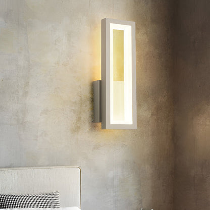 Rectangular LED Wall Sconce Minimalist Nordic Modern Bedroom Hallway Black White Gold