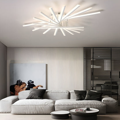 Creative Strip LED Chandelier Nordic Modern Minimalist Iron Acrylic White Stepless Dimmable 43 47 Inch