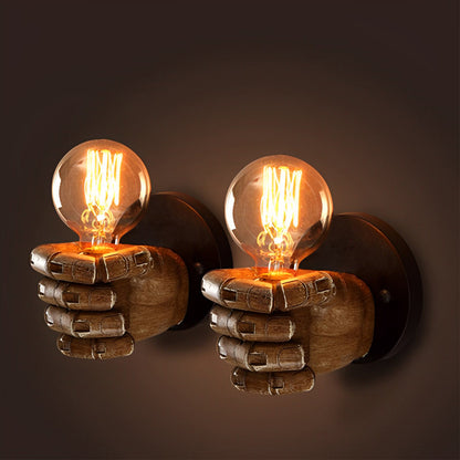 Industrial Resin Fist Wall Sconce Light – Retro Hand Wall Lamp