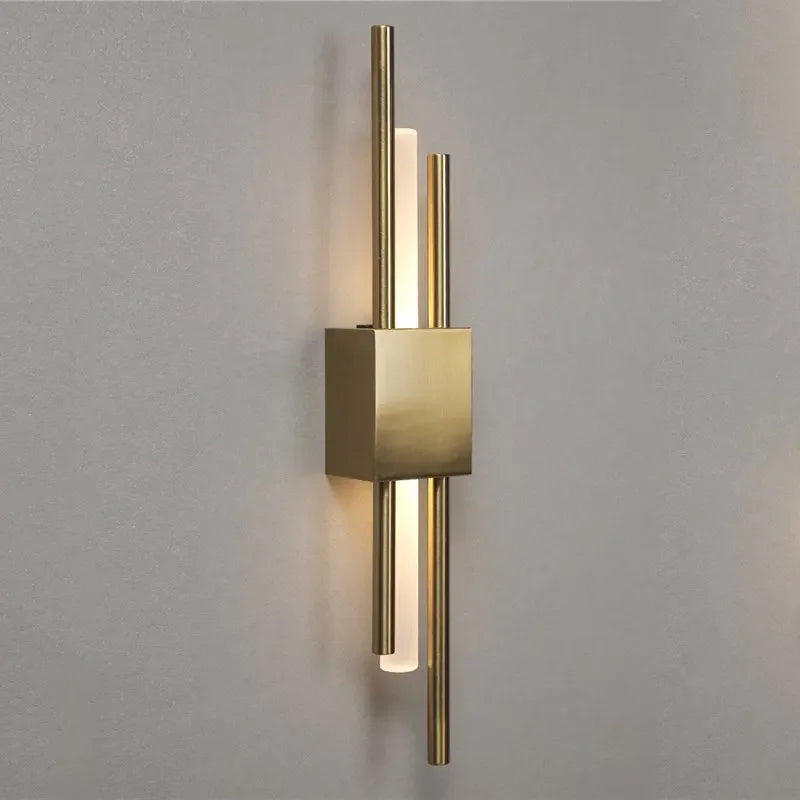 Modern Gold LED Wall Sconce Touch Dimmable Nordic Bedside Bedroom Left Right