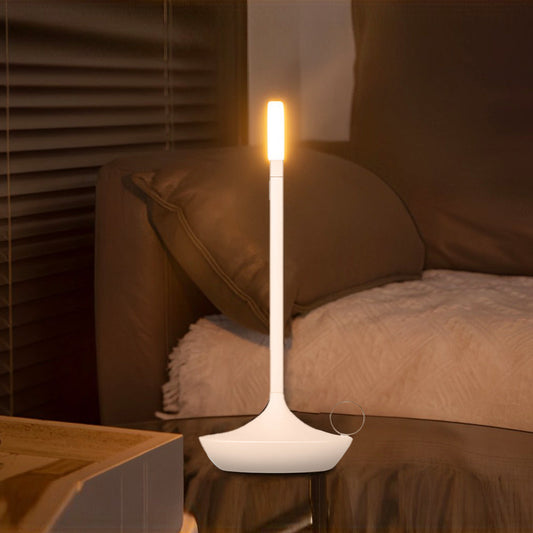 Candle Wick Aluminium LED Table Lamp Cordless Stepless Dimming Black Gold Silver White