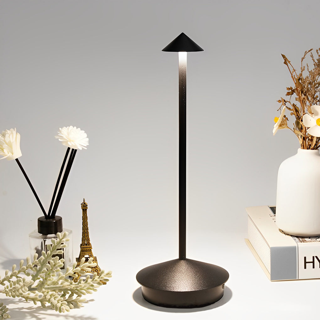 Mini Triangle Aluminium LED Table Lamp Touch Dimming Five Matte Finishes