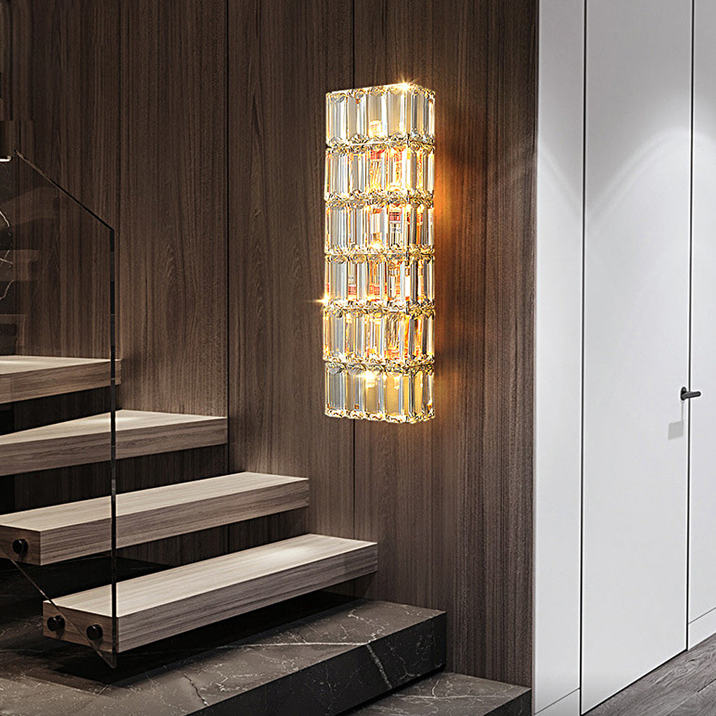 Luxury Crystal Wall Sconce — Modern 3-Step Dimming LED Wall Light