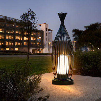 Industrial Caged Bottle Stainless Steel LED Outdoor Floor Lantern IP54 3000K