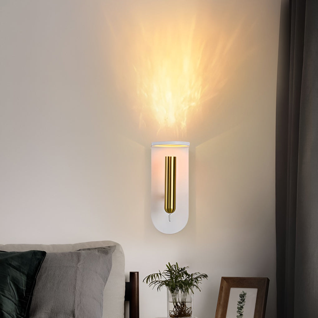 Flame Effect LED Wall Sconce Modern Adjustable Decorative Indoor Accent Light Black White