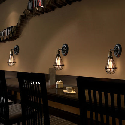 Adjustable Vintage Industrial Wall Sconce – Directional Iron Wall Lamp