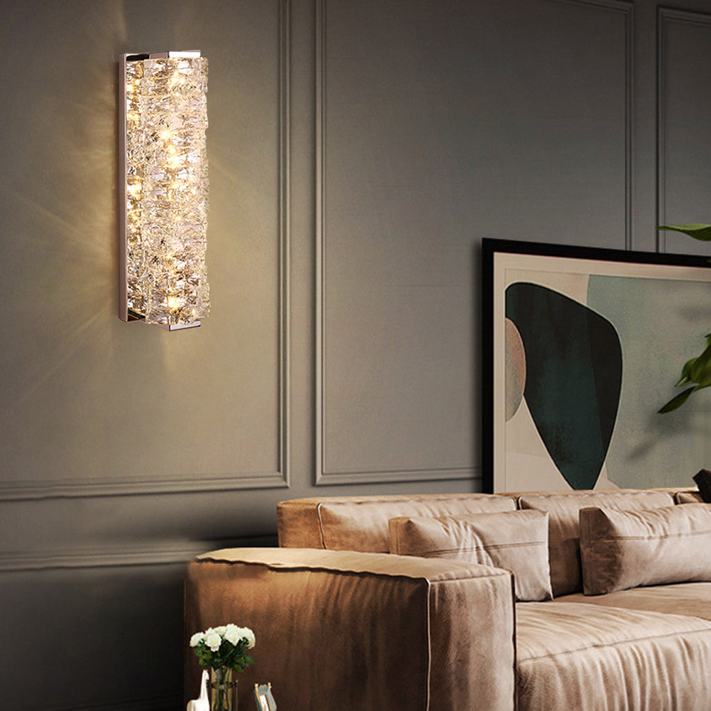 Creative Crystal Three-Step Dimming LED Wall Sconce — Modern Crystal Wall Light