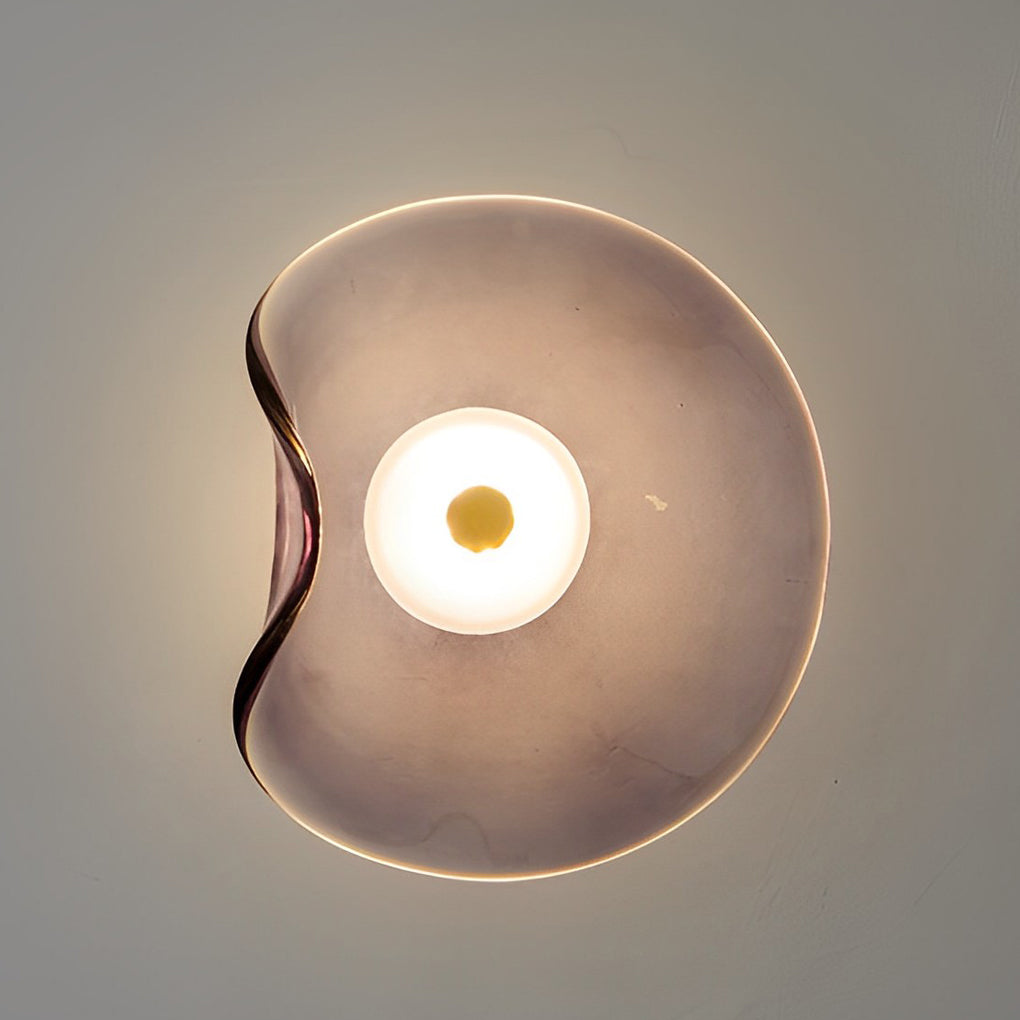 Irregular Round Glass Wall Sconce – Postmodern Artistic Ambient Wall Light