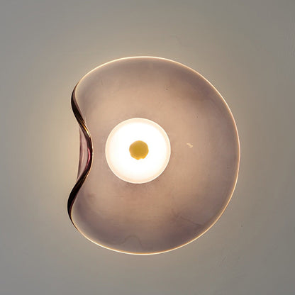 Irregular Round Glass Wall Sconce – Postmodern Artistic Ambient Wall Light