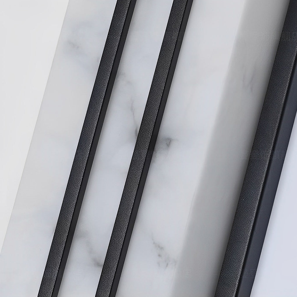 Modern LED Outdoor Wall Sconce Stainless Steel Resin Marble Shade IP54 28W 3CCT Black 27 Inch