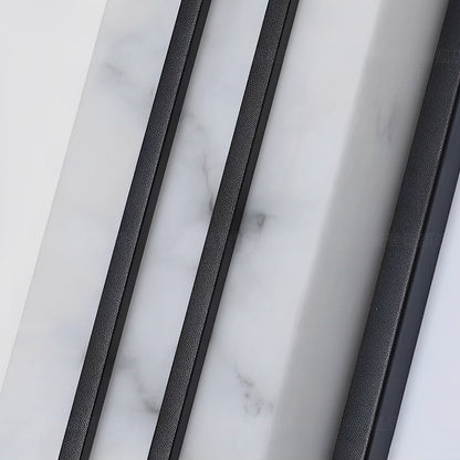 Modern LED Outdoor Wall Sconce Stainless Steel Resin Marble Shade IP54 28W 3CCT Black 27 Inch