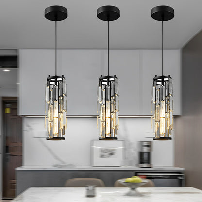 Mini Crystal Pendant Light Industrial Iron E27 Black Gold Chrome 1 3 Light Kitchen Island