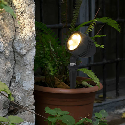 Hardwired LED Outdoor Landscape COB Spotlight 6W Adjustable Aluminum Glass IP65 3000K 110-220V Black