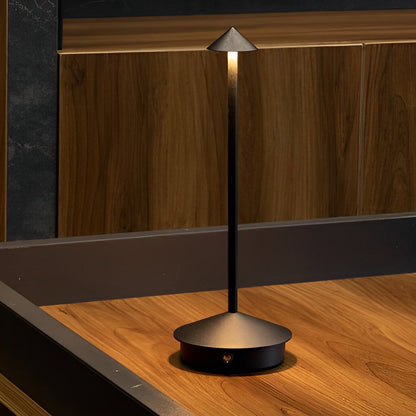 Rechargeable Mushroom Table Lamp Slim Aluminum Pina Cordless Touch Stepless Dimming 12H Black or Gold