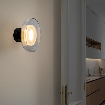 Modern Round Glass LED Wall Sconce – Smoke Gray Postmodern Wall Light