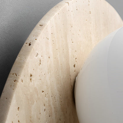 Travertine Wall Sconce Wabi Sabi Natural Stone G9 Japandi Bedroom Living Room