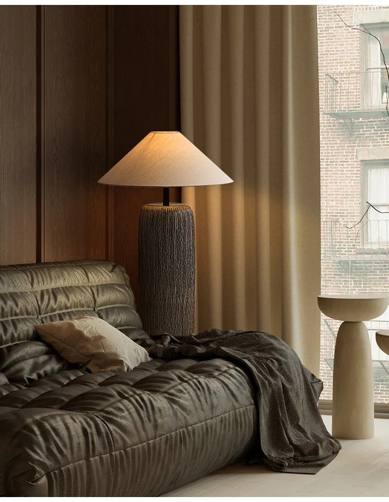 Quiet Pottery Ceramic Floor Lamp – Zen Fabric Shade