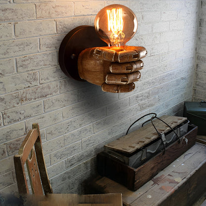 Industrial Resin Fist Wall Sconce Light – Retro Hand Wall Lamp
